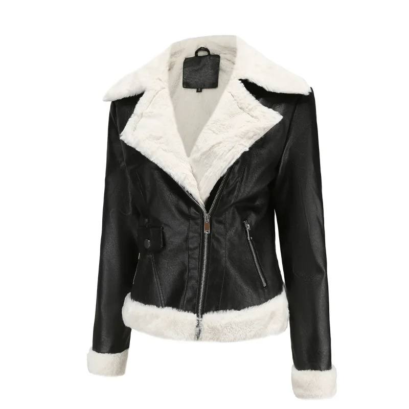 Fashion Slim Zipper Leather Jacket For Women 2024 - Image 12