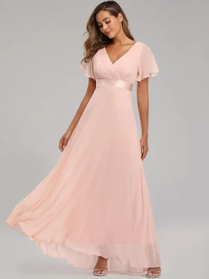 Sexy Pink Chiffon tulle Maxi Summer Dress Women