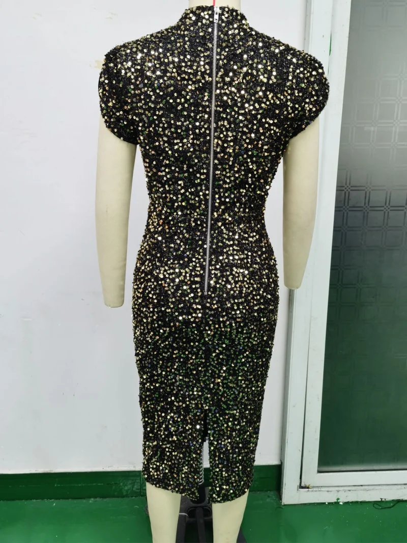 Sexy vintage maxi Sequin summer Dress - Image 2
