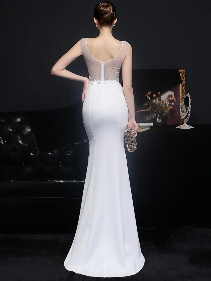 Sexy see through white Diamonds maxi summer dress - Image 12