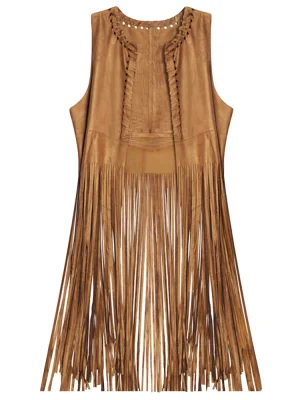 Women’s Suede Cardigan Waistcoat Fashion Fringe Cape Sleeveless