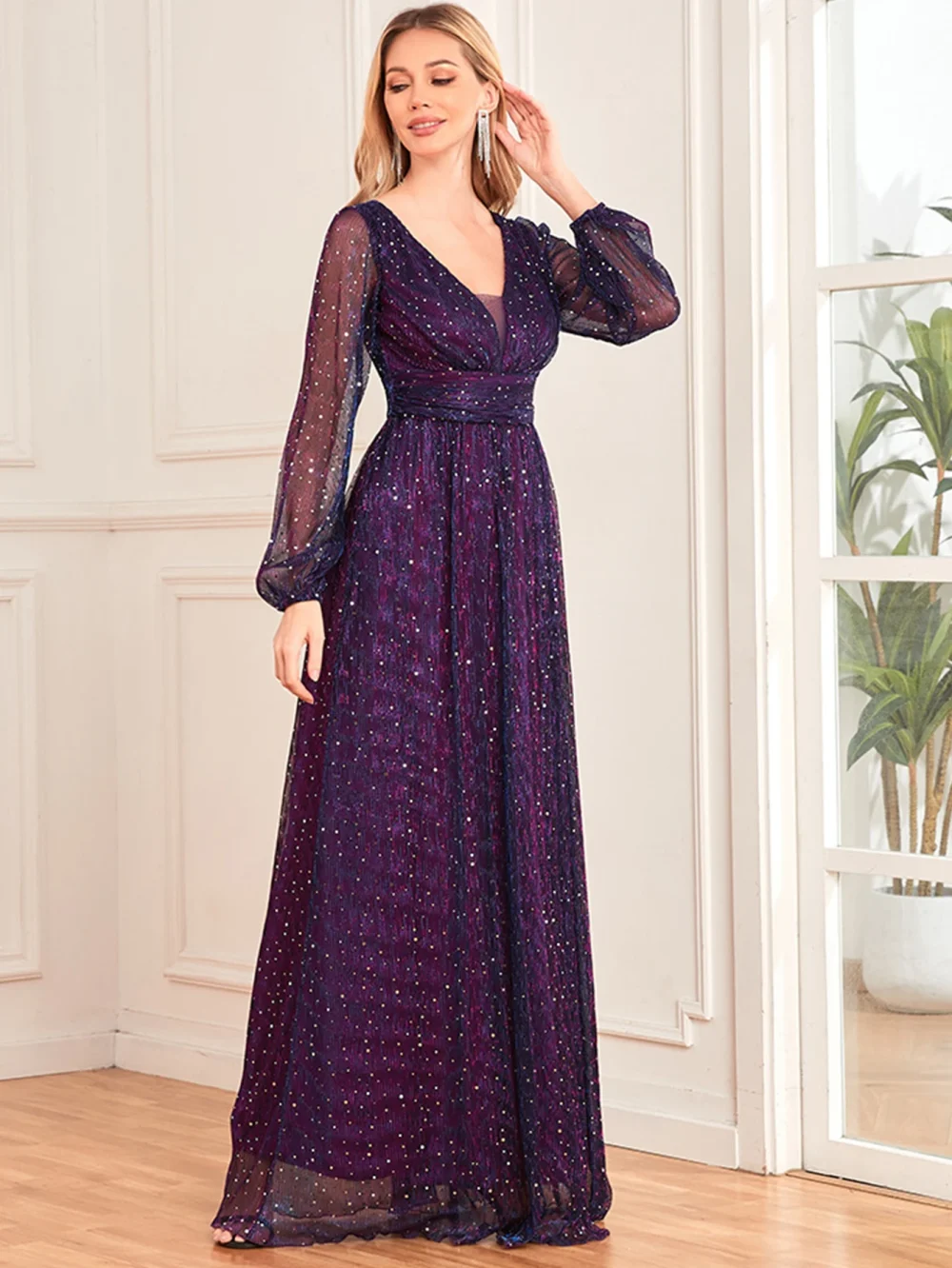 Sexy see through maxi sequin summer dress - Image 8