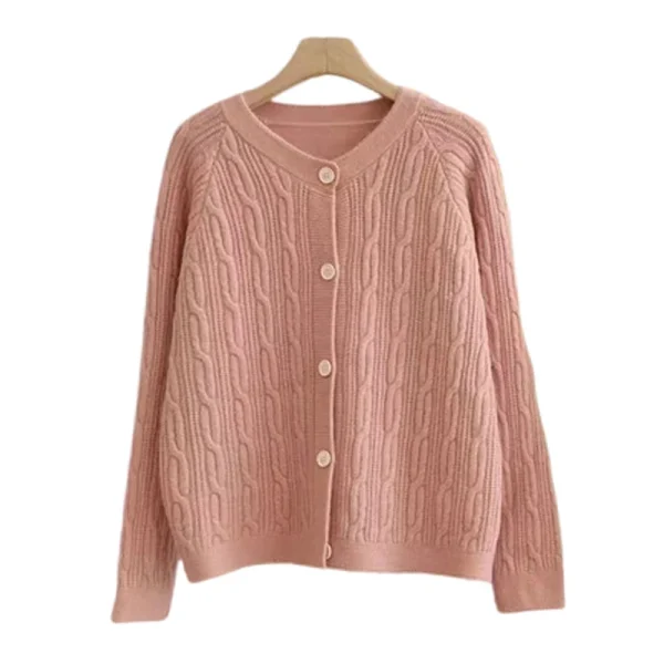 Korean Fashion Solid Knitted Cardigan Women Autumn