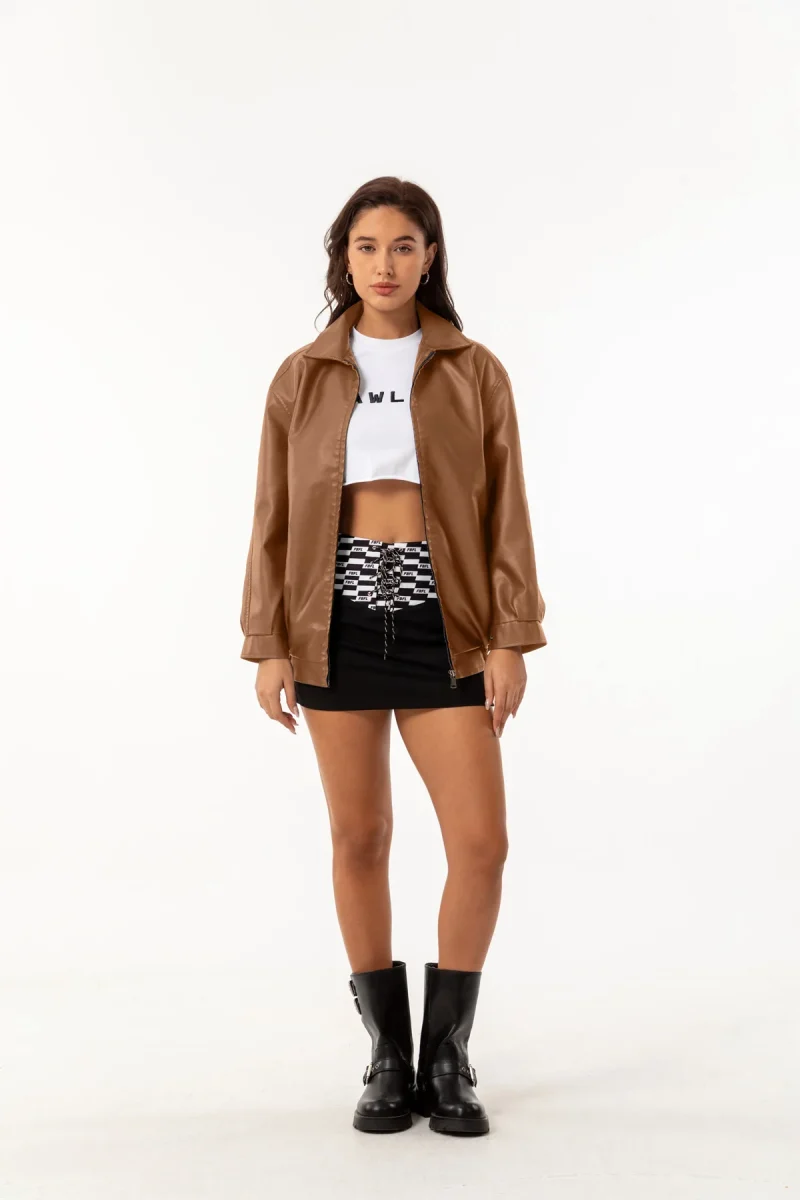 Leather Jacket Women Spring Autumn Oversize Long Sleeve - Image 13