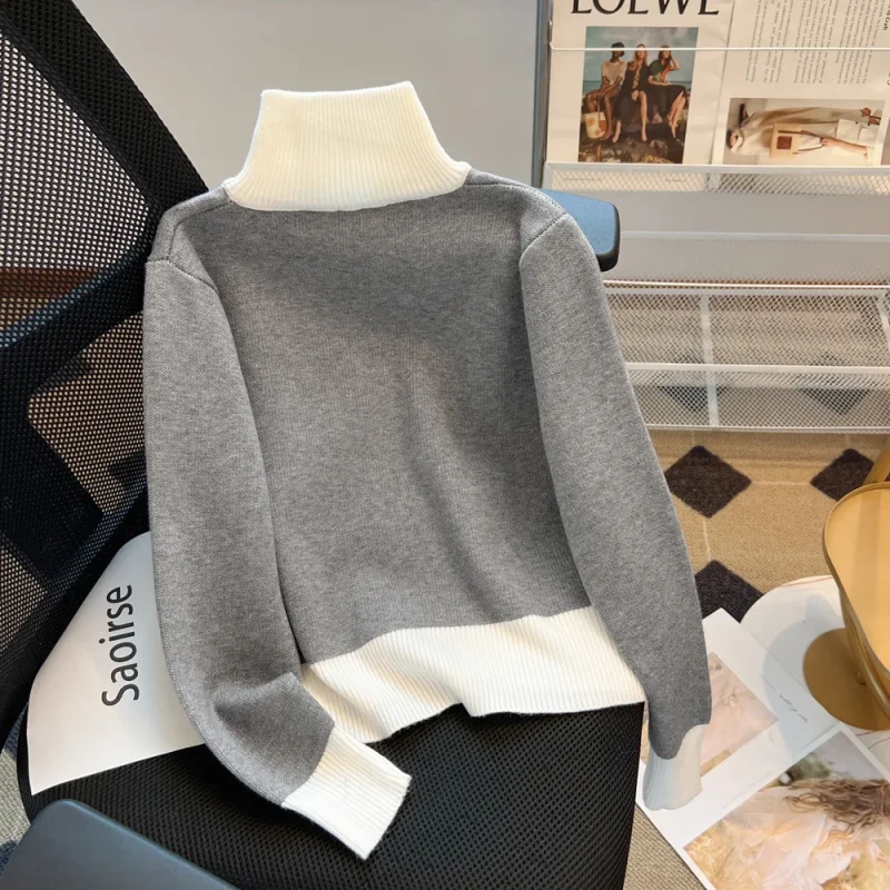 Zipper Knitted Cardigan Outerwear Women Korean Fashion Autumn - Image 5