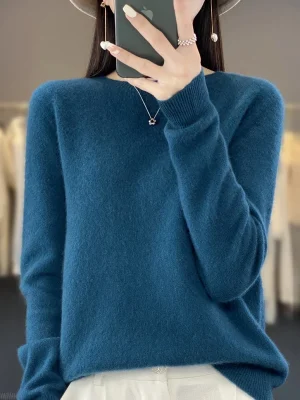 Fashion O-Neck Pullover Seamless Jumper Tops Cashmere Warm Clothes