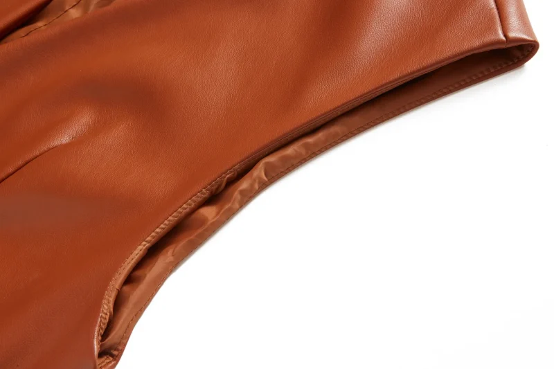 Sleeveless PU Leather Vest Women's Fashion Loose Waistcoat - Image 14