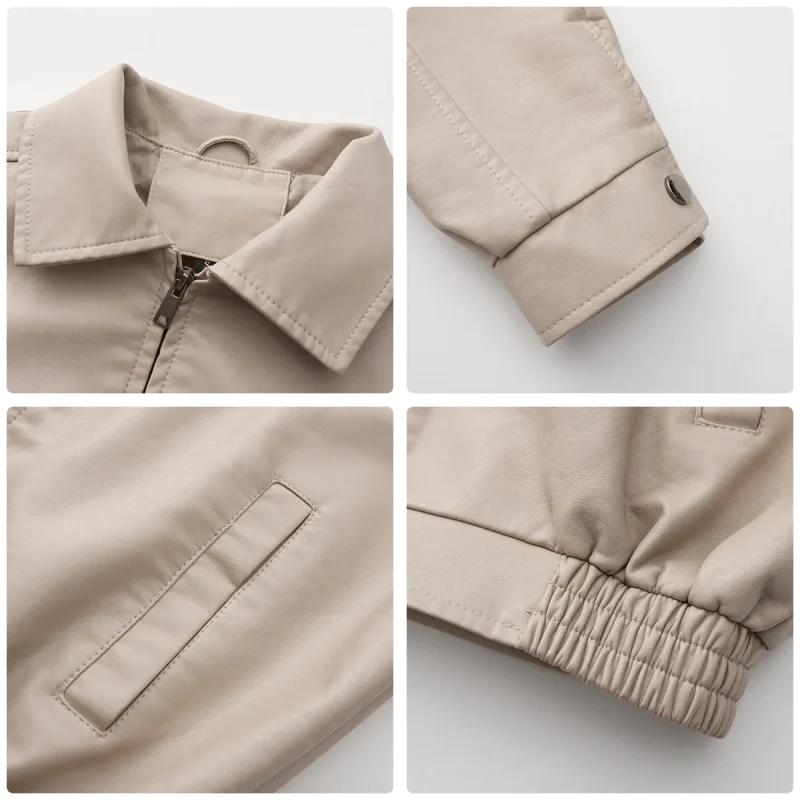 Leather Jacket Women Spring Autumn Oversize Long Sleeve - Image 16