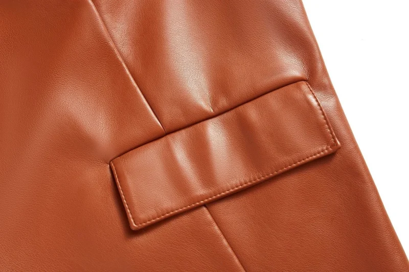 Sleeveless PU Leather Vest Women's Fashion Loose Waistcoat - Image 16
