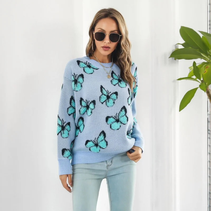 Butterfly Sweater Women's Autumn Winter Long Sleeve - Image 4