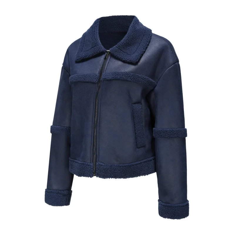 Fashion Warm Black Suede Jacket Women Autumn - Image 12