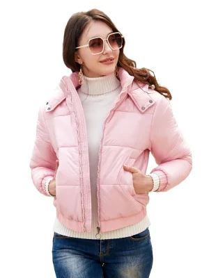 Winter Hooded Zip Up Cotton Padded Jacket Women