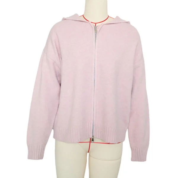 Pink Hooded Zipper Cardigan 2024 Korean Fashion - Image 2