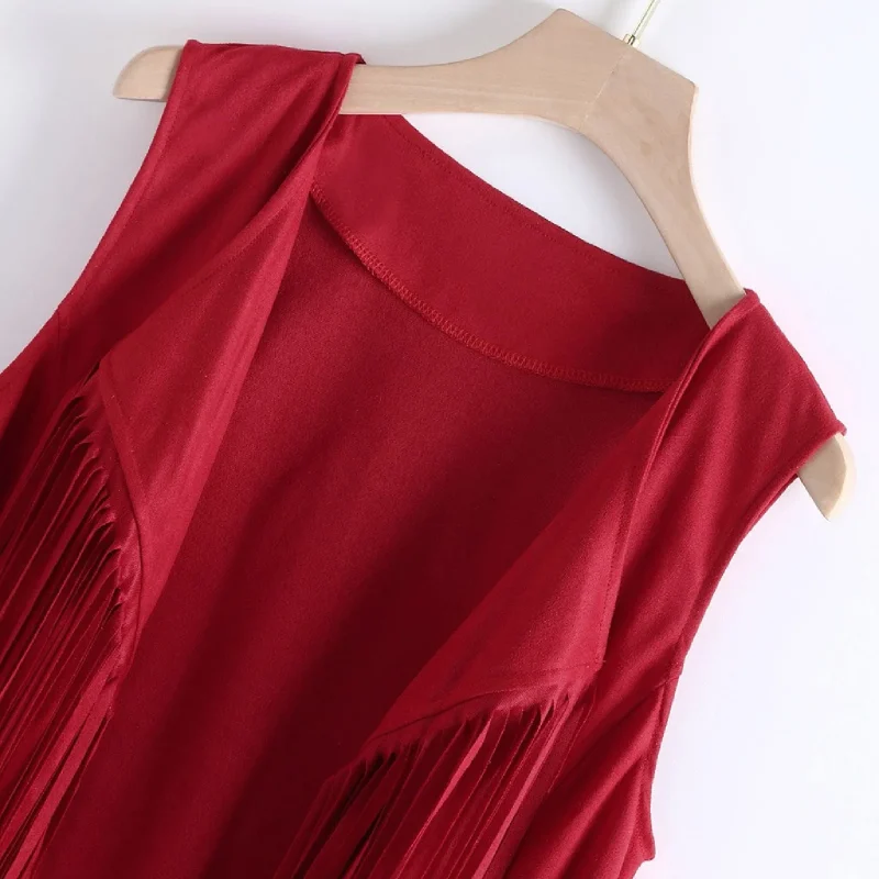Women Suede Cardigan Waistcoat Outerwear Spring Fashion - Image 15