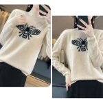 Winter Women's Pullover Embroidered Pure Wool Knit Sweater - Image 8
