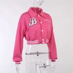 Letter Embroidered Bomber Jacket For Women Autumn Fashion