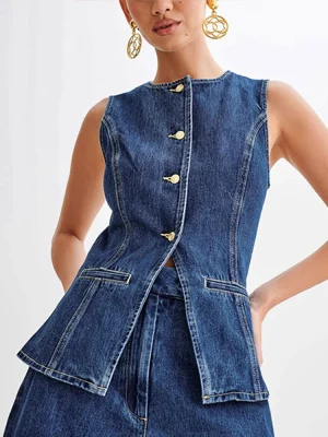 Denim 2 Pieces Sets Women Fashion