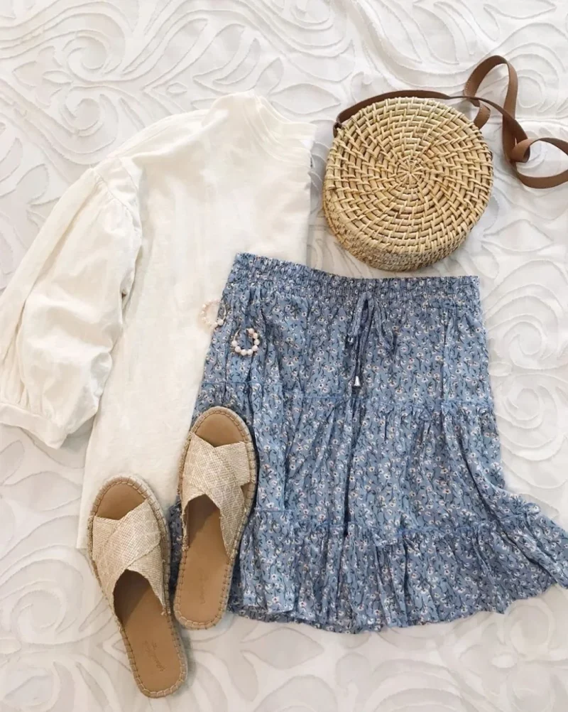 Summer A-Line High Waist Loose Casual Floral Skirts Women - Image 12