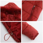Women Jacket Winter 2023 Hooded Fur Collar Thick Warm Cotton - Image 8