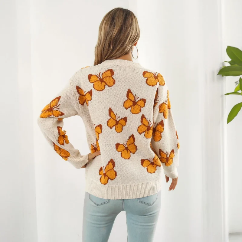 Butterfly Sweater Women's Autumn Winter Long Sleeve - Image 3