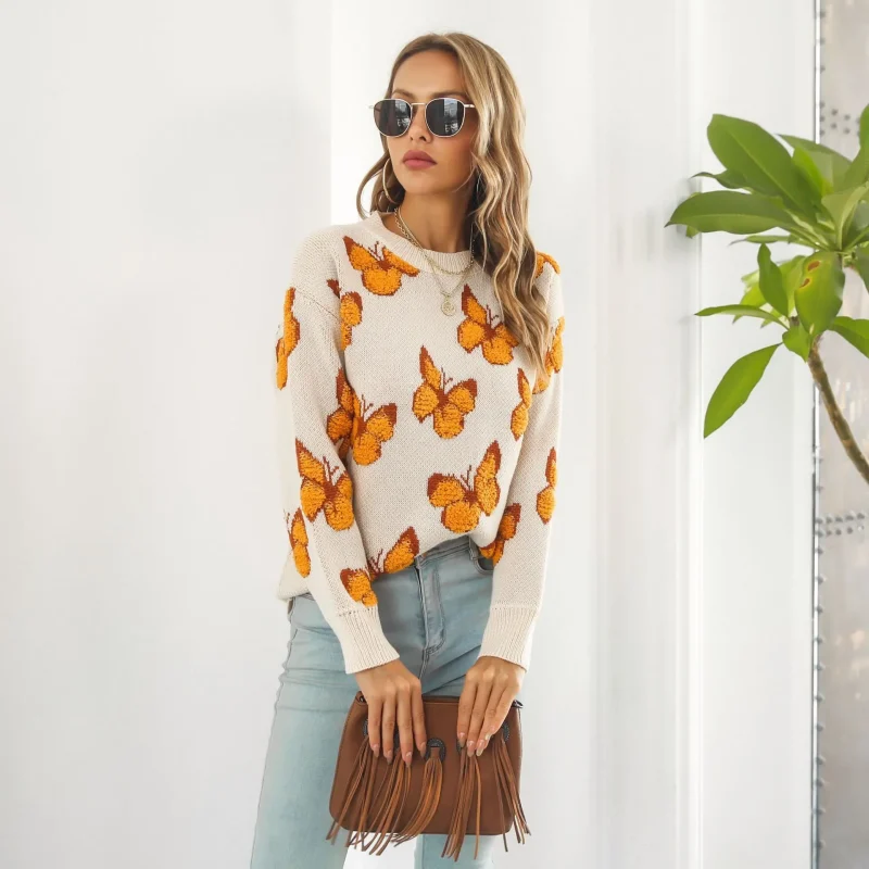 Butterfly Sweater Women's Autumn Winter Long Sleeve - Image 9