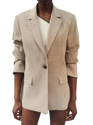 Summer Lapel Blazer Coat for Women Casual Chic Ladies Jacket