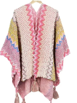 Vacation Casual Knitted Cardigan Capes Women Shawl Jackets