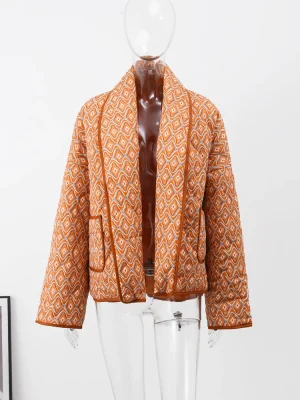 Print Elegant Loose Women’s Coat