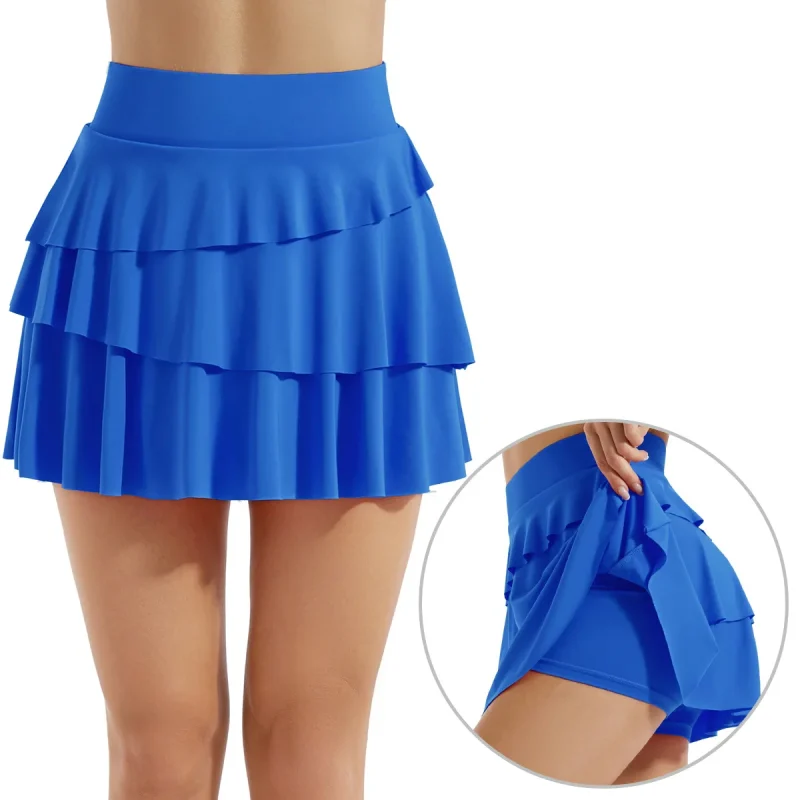 Women's High Waisted Tennis Skirt With Shorts Quick Drying Sports Short - Image 7