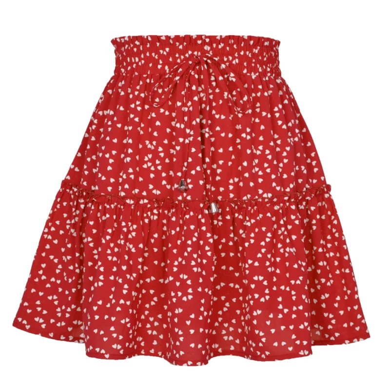 Summer A-Line High Waist Loose Casual Floral Skirts Women