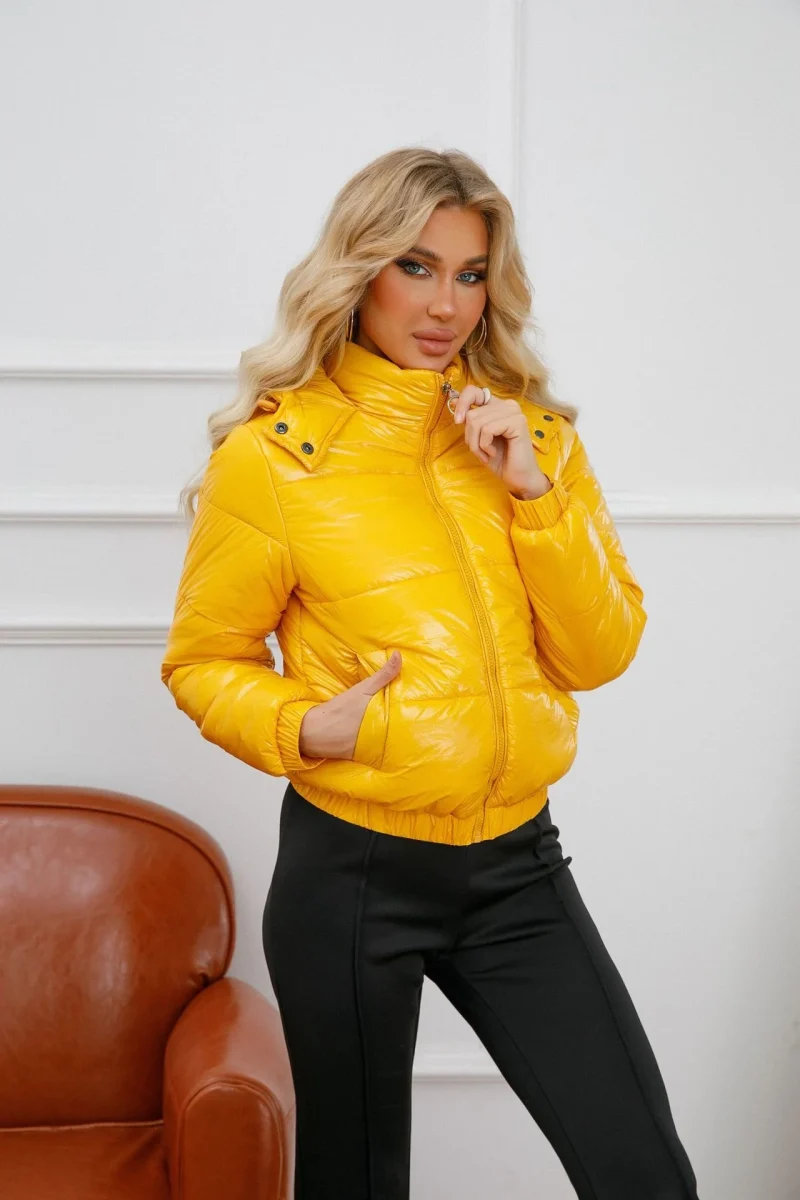 Winter Hooded Zip Up Cotton Padded Jacket Women - Image 8