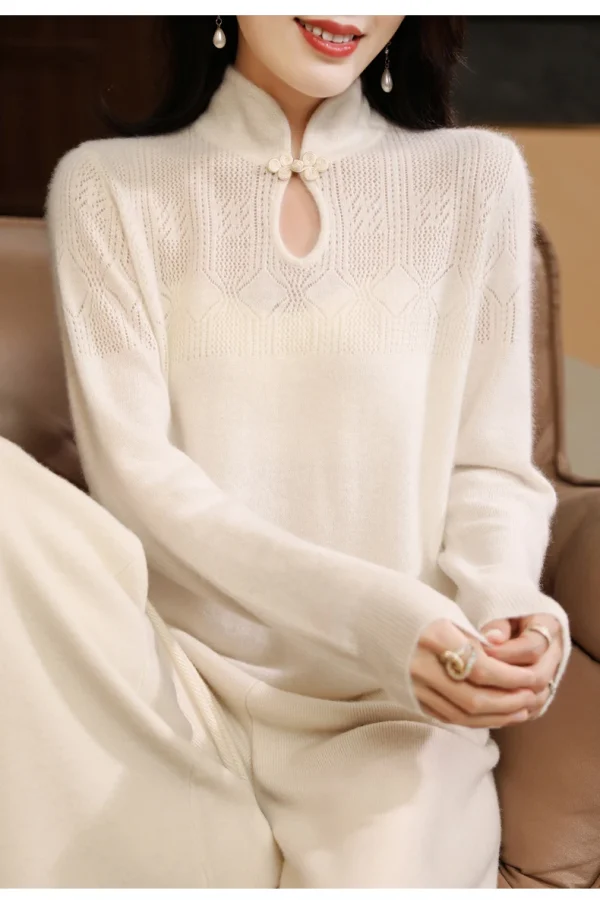 Pullover Chinese Style Buckle Cashmere Knitwear Bottoming Tops - Image 10