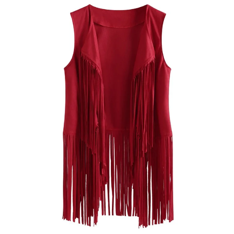 Women Suede Cardigan Waistcoat Outerwear Spring Fashion - Image 13