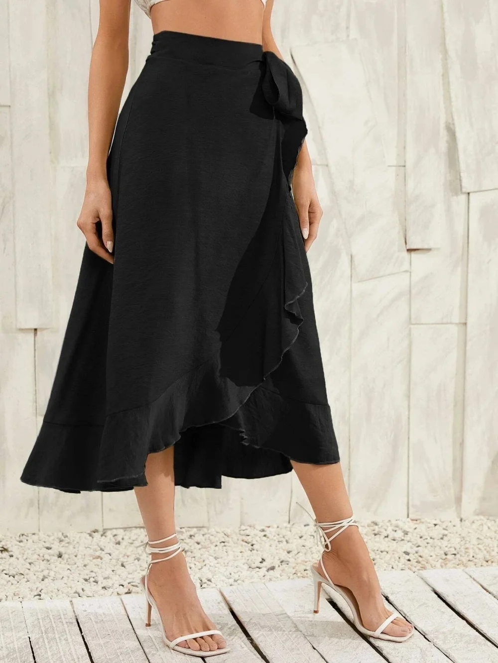 Summer Long Skirts For Women 2024 Fashion Lace Up Irregular Solid - Image 11