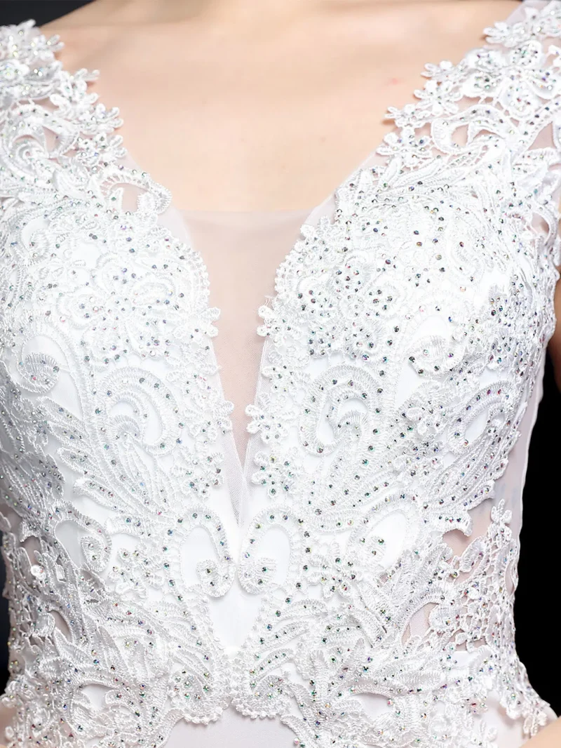Sexy see through white Diamonds maxi summer dress - Image 13