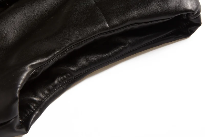 Winter Pu Leather Vest Cotton Coat Single Breasted Sleeveless Jackets - Image 14
