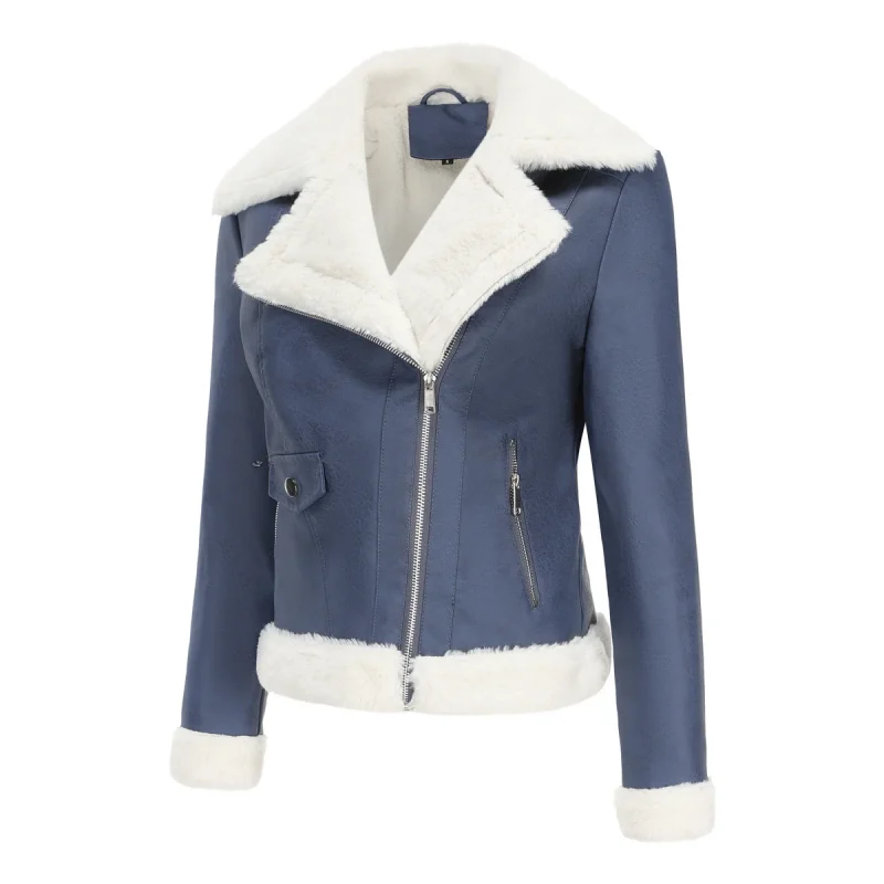 Fashion Slim Zipper Leather Jacket For Women 2024 - Image 15