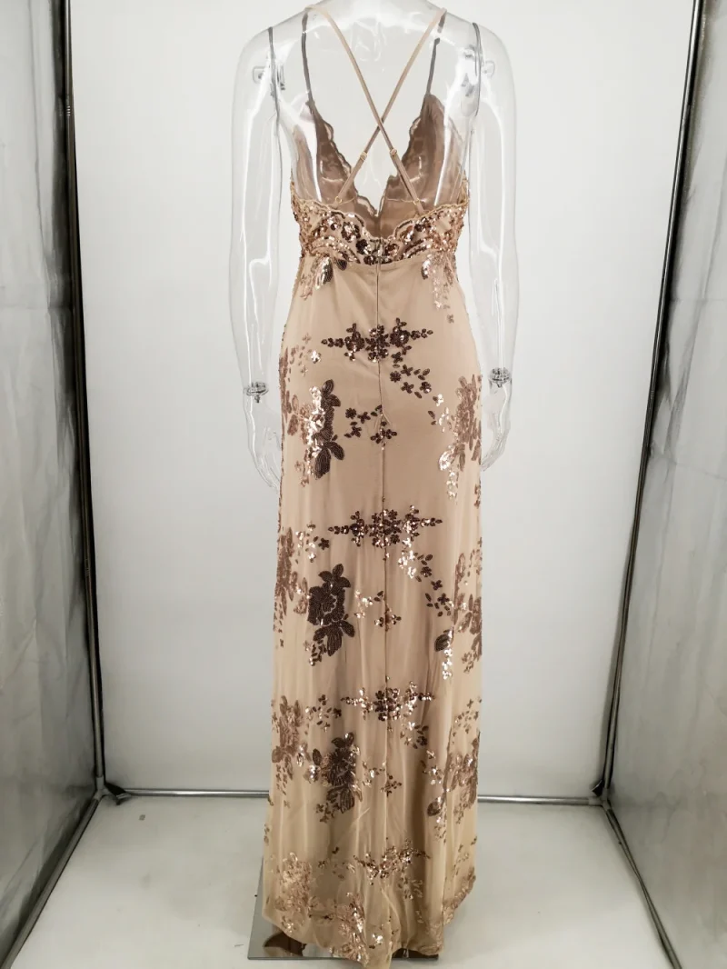 Sexy Sequin summer maxi Dress women vintage - Image 27