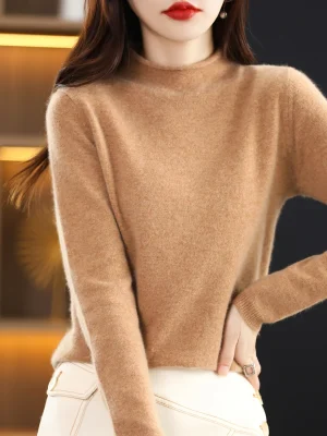 Winter Fashion Curled Half High Collar Pullover Casual Warm Cashmere