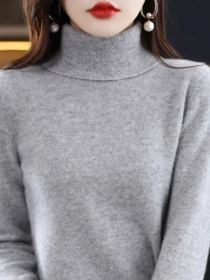 Wool Cashmere Sweater Women’s Pullover Long Sleeve