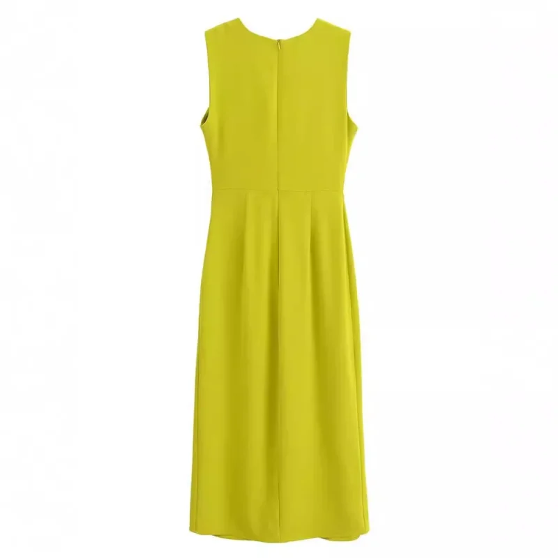 Ruched Bodycon Dress Woman Sleeveless Long Dresses For Women - Image 4