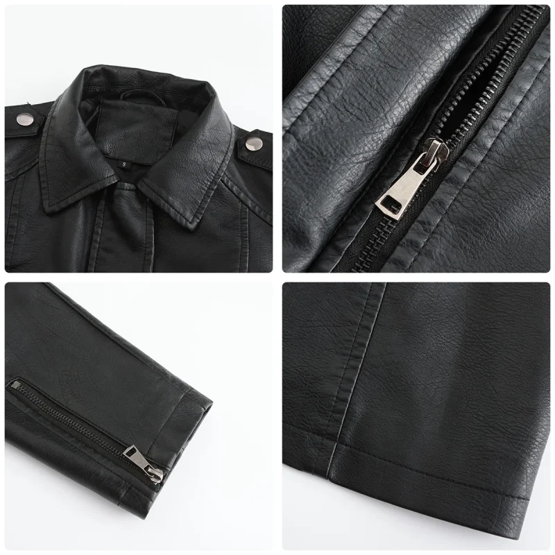 Long Leather Jacket With Belt For Women 2024 - Image 4