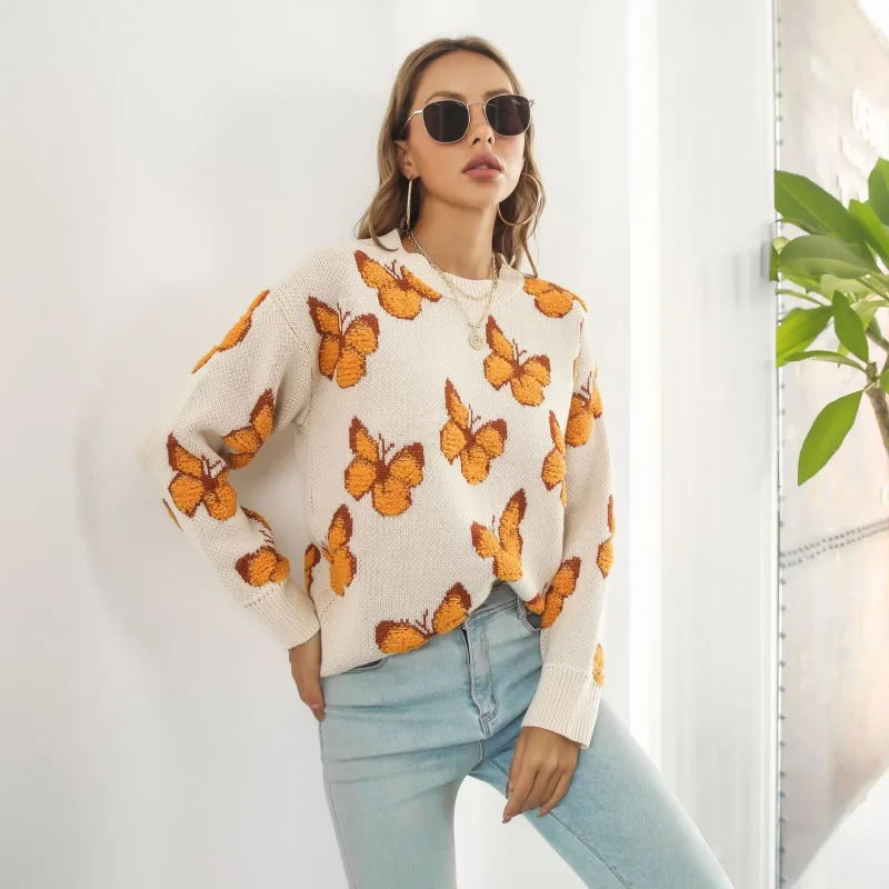 Butterfly Sweater Women's Autumn Winter Long Sleeve