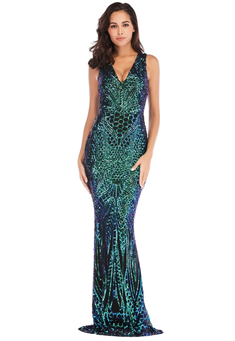 Sexy Sequin summer maxi Dress women vintage - Image 17