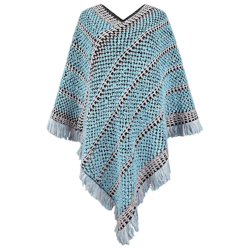 Sweater Coat Women Oversize Loose Knitted Poncho Female - Image 2