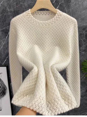 Round Neck Jumper Knit Sweater Autumn