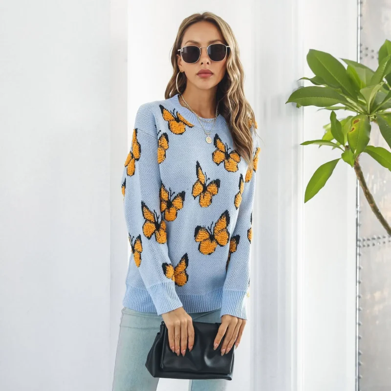 Butterfly Sweater Women's Autumn Winter Long Sleeve - Image 14