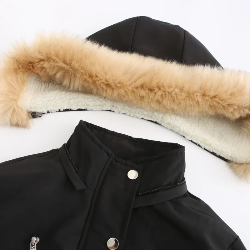 Female Coat Winter Thick Super Warm Berber Fleece Lining Hooded Jacket - Image 15