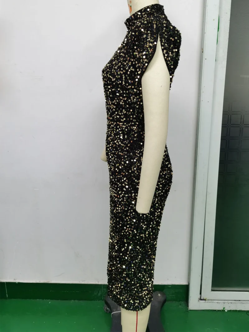 Sexy vintage maxi Sequin summer Dress - Image 4