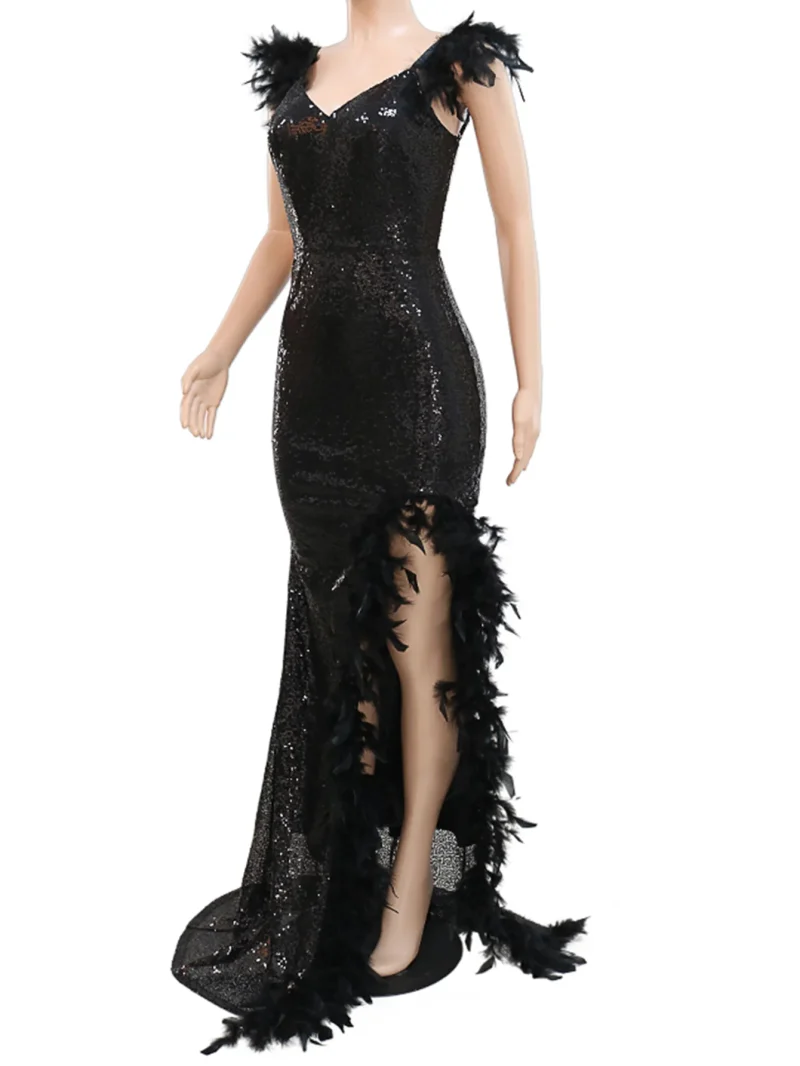 Sexy vintage backless Sequin maxi bodycon summer dress women - Image 5